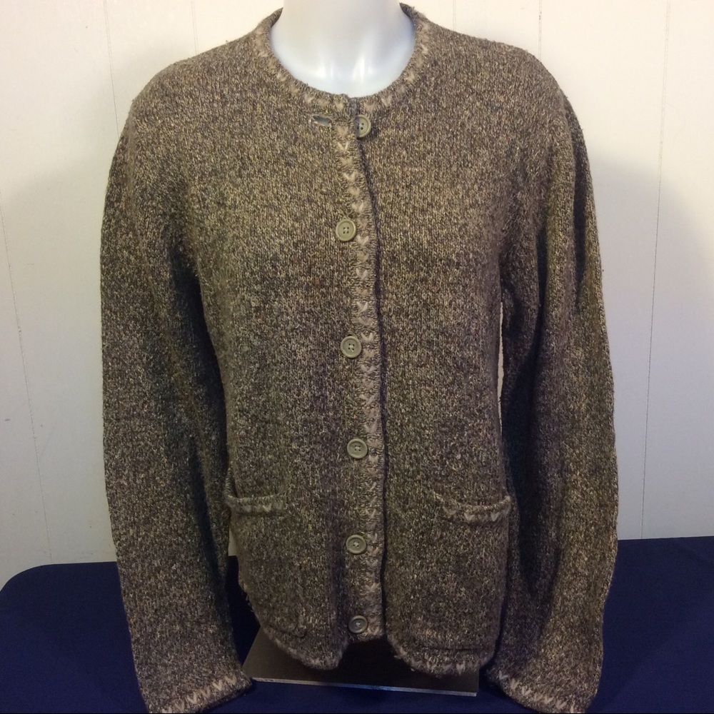 Vintage Woolrich Womens Green Cardigan Sweater Size Medium